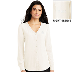 COBRAND TREX - LADIES LONG SLEEVE BUTTON-FRONT BLOUSE